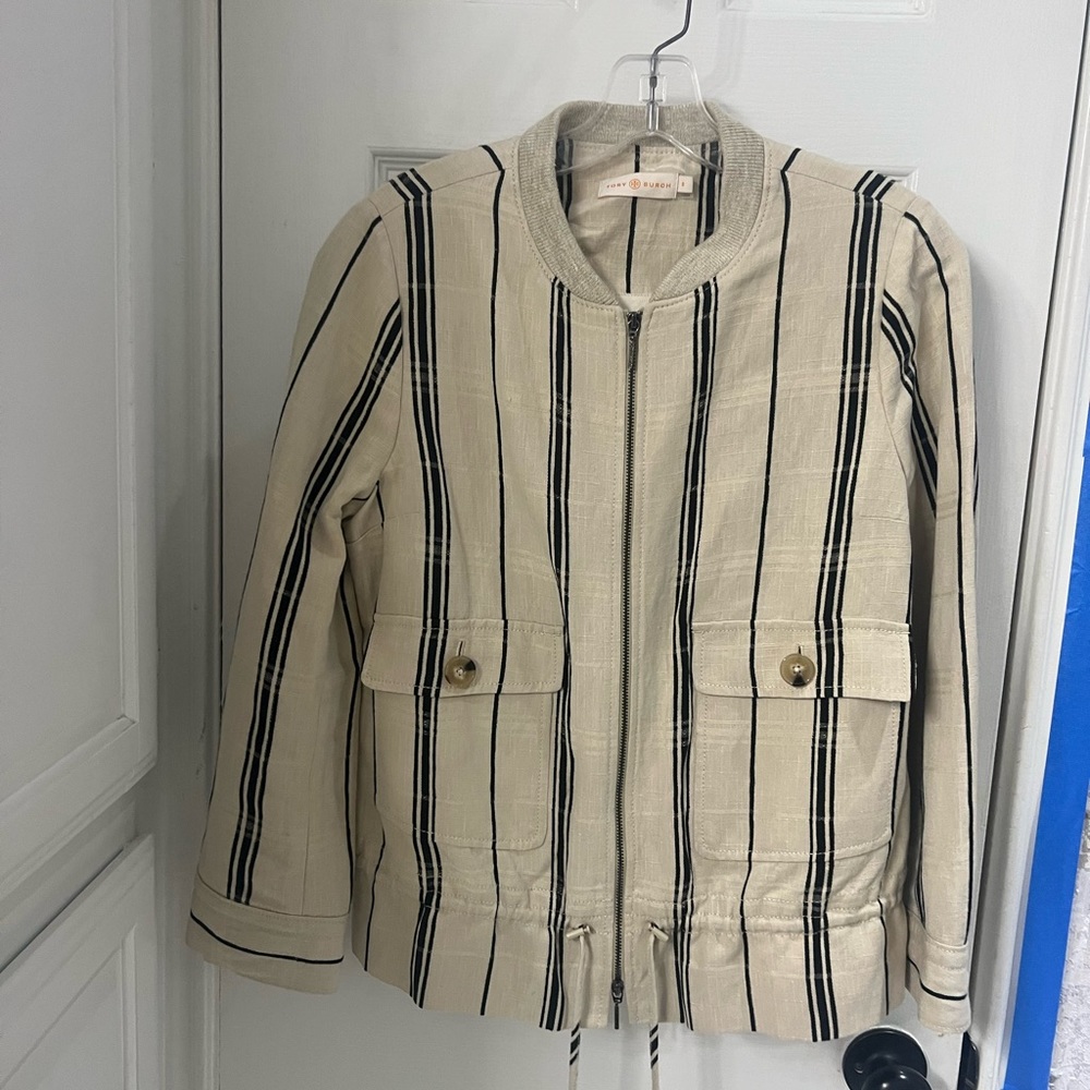 Tory Burch Striped Evening Jacket